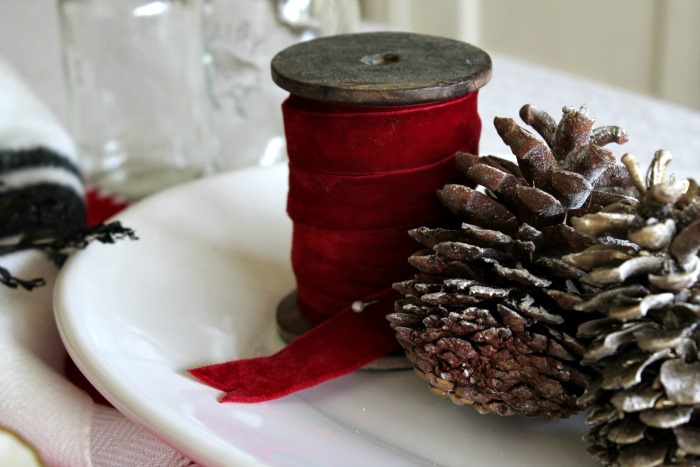 Holiday Table Red Velvet Ribbon