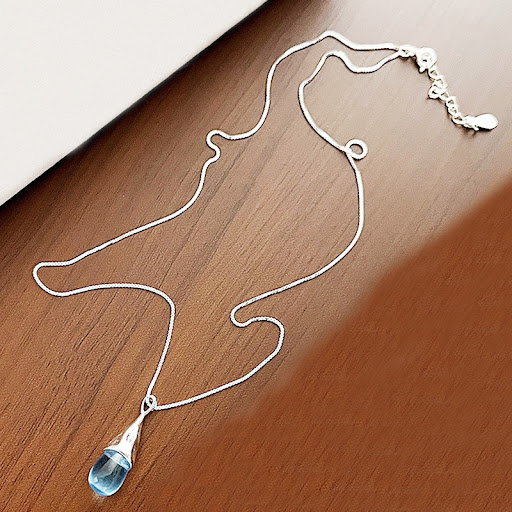 Title 4, Korean Style Simple Small Water Drop Necklace L...
