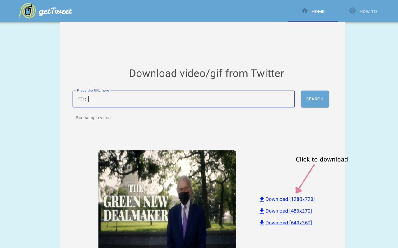 Twitter based video/gif downloader | getTweet Preview image 1