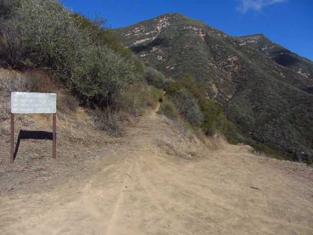 the intersection of road with trail