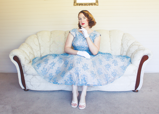 Dressing up in a vintage 1950's tea length gown | Lavender & Twill