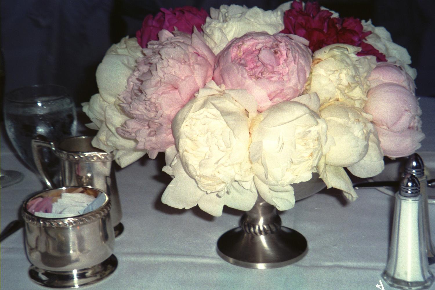 elegant peony centerpieces in