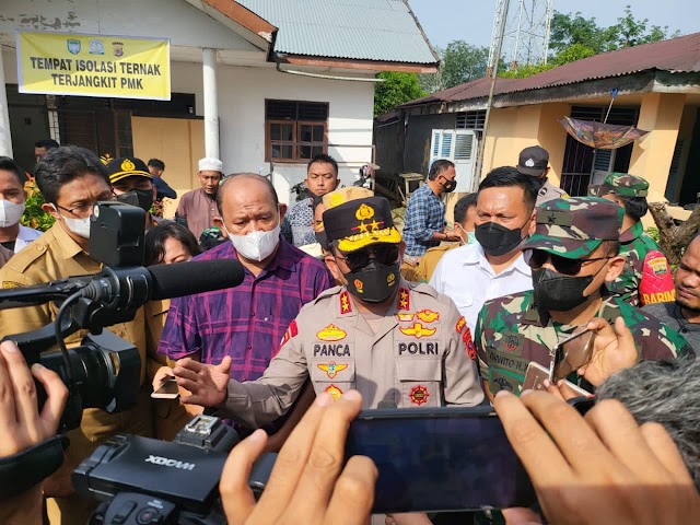 Cek Posko Terpadu PMK di Perbatasan Sumut - Aceh, Kapolda Sumut : Kita pastikan Hewan Sapi Sehat 