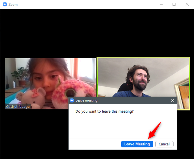 Opuszczenie spotkania Zoom