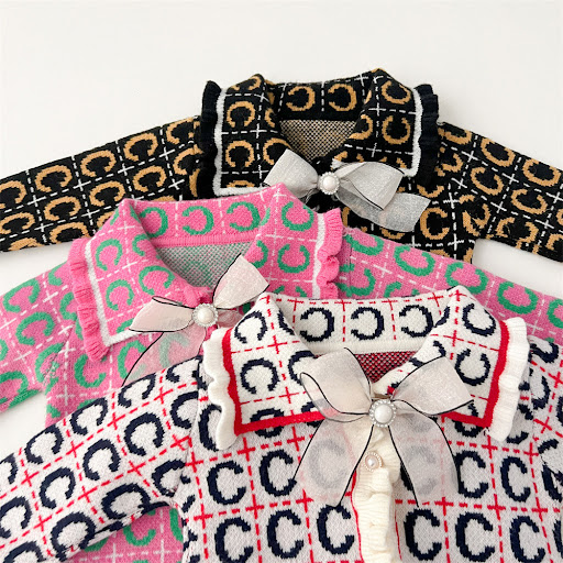 Title 4, Kids Sweater Suit Knitted Cardigan Two-piece S...