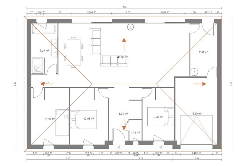  Vente Terrain + Maison - Terrain : 472m² - Maison : 95m² à Lens (62300) 