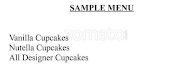 Pink Cupcakes menu 1