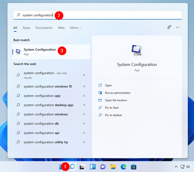 Ricerca della configurazione di sistema (msconfig)