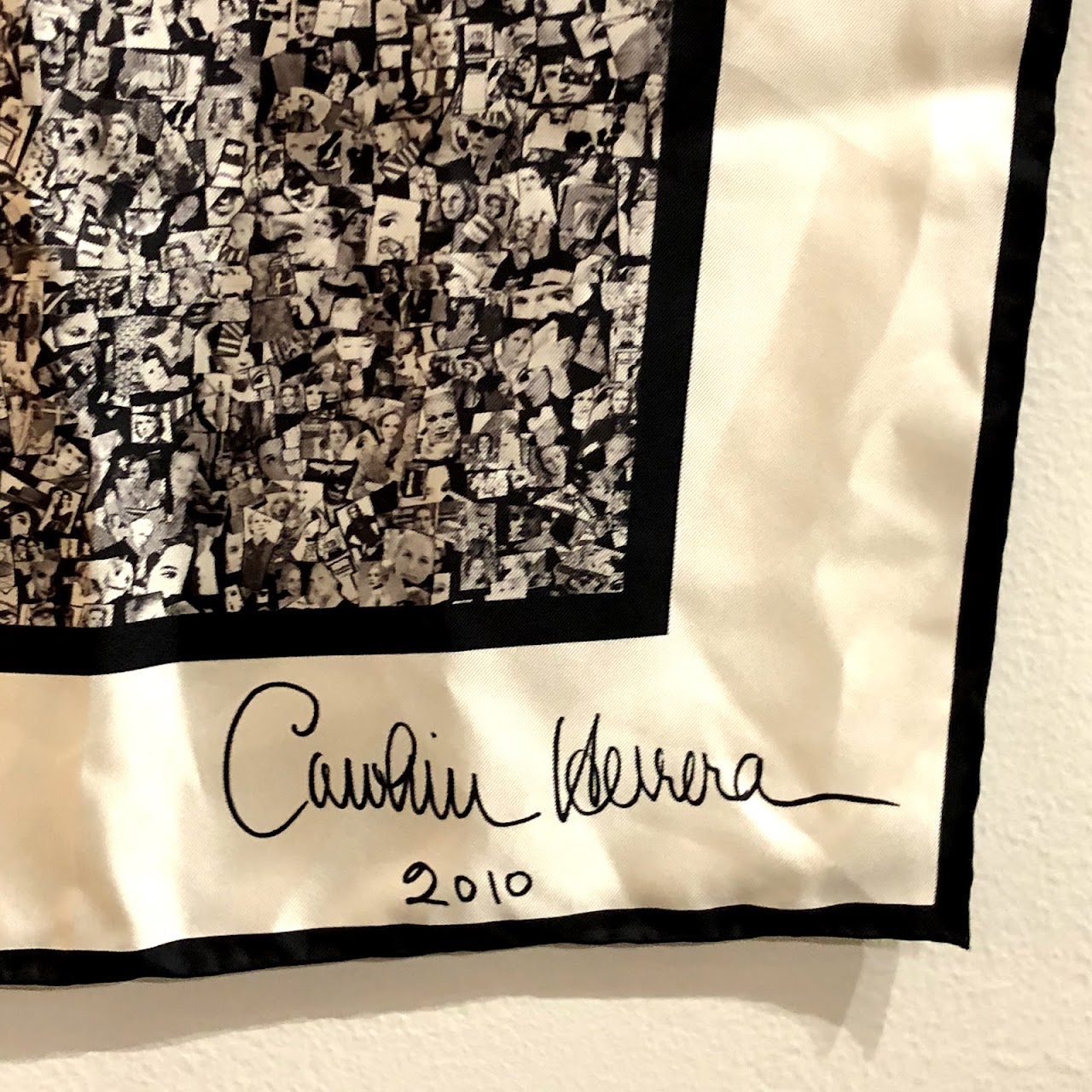 Carolina Herrera Black and White Face Scarf