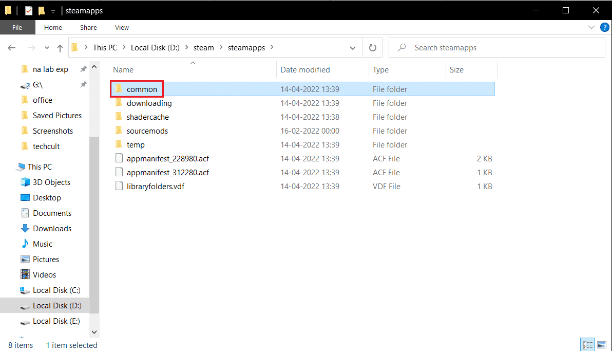 open the common folder in steamapps folder