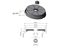 Filtro carboni cappa Best Elektromec 190 mm.