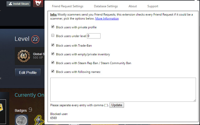 Steam Anti-Scam Project chrome extension