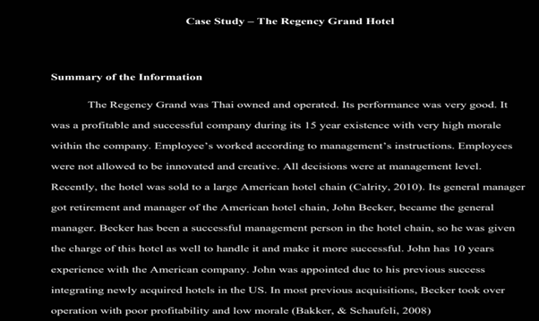 case study - the regncy grand hotel