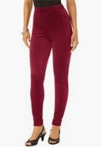 <br />Roamans Women's Plus Size Solid Velour Leggings