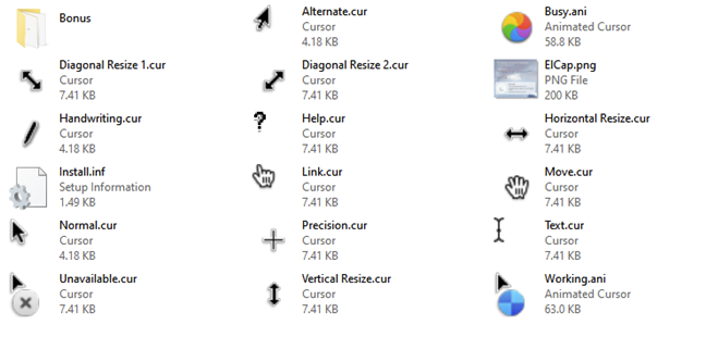 El Capitan Cursors สำหรับ Windows