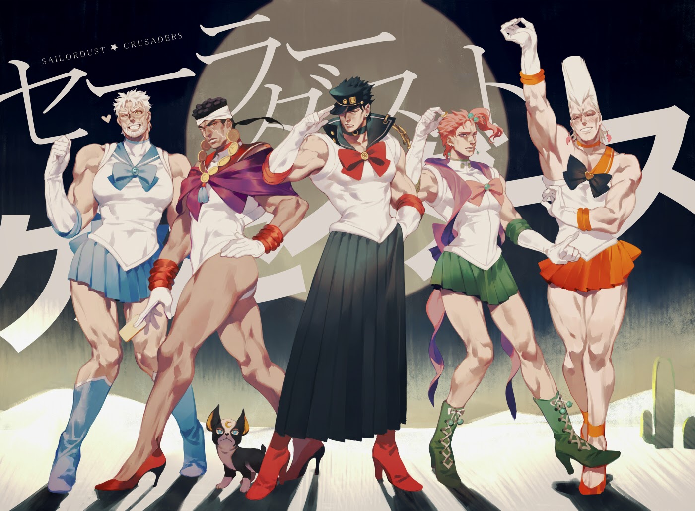 ...(with a twist) Noriaki Kakyoin as Sailor Jupiter Jean-Pierre Polnareff a...