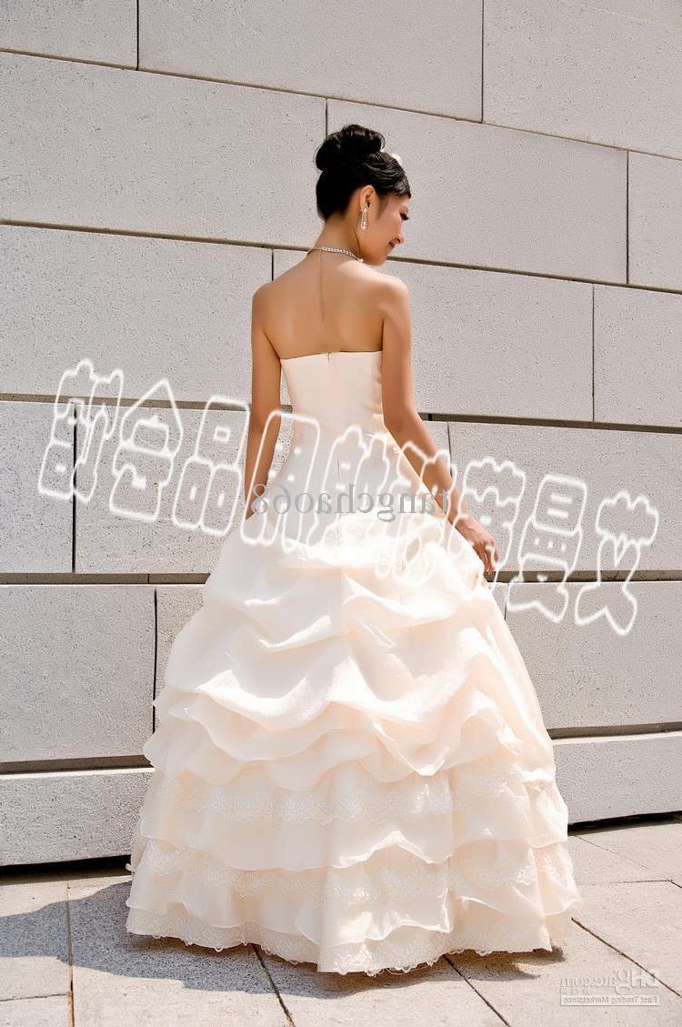 Wholesale - Store champagne strapless wedding dress bridal dress ball gown