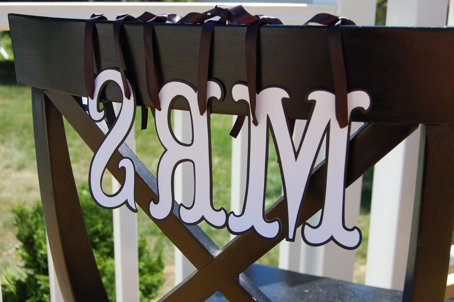 Mr and Mrs Banner, Chair Signs