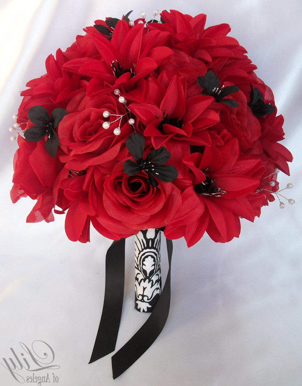 red and black flowers wedding