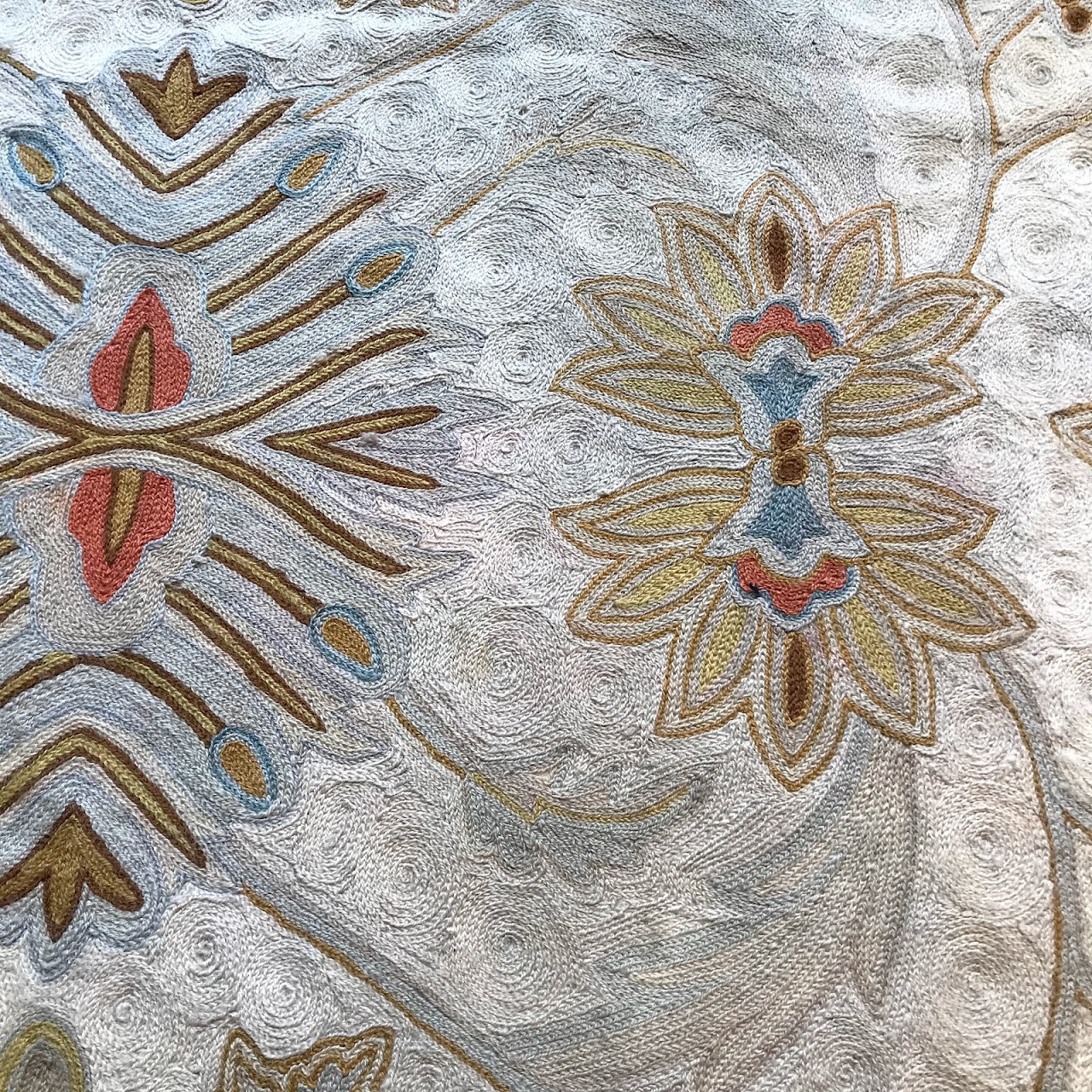 Crewel Embroidered Area Rug