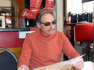 man inspecting menu