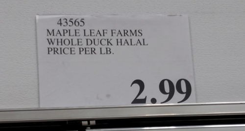 costco halal duck next to pig