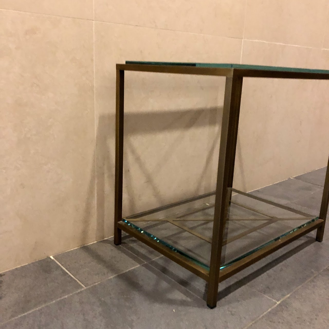 Small Glass & Metal Side Table