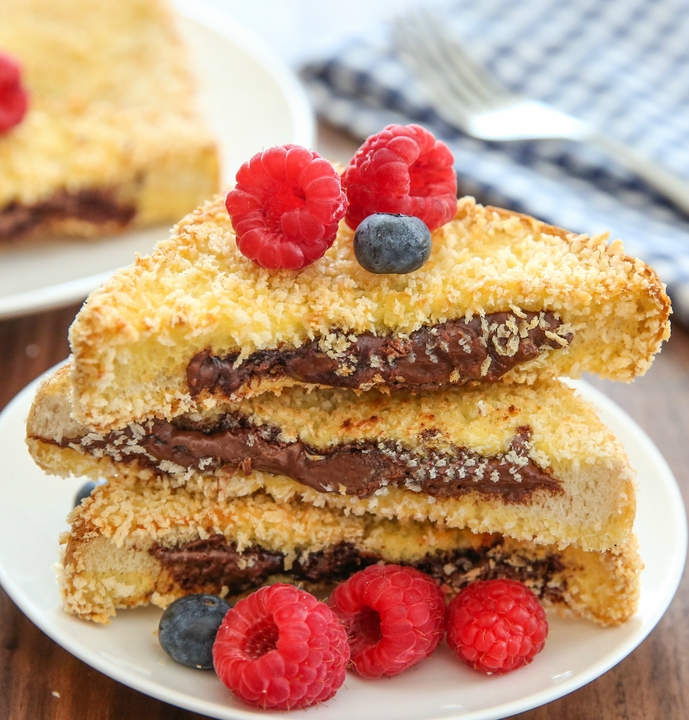 photo of nutella stuffed Crunchy French Toast