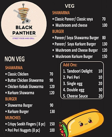 Black Panther -Street Food And Grill menu 