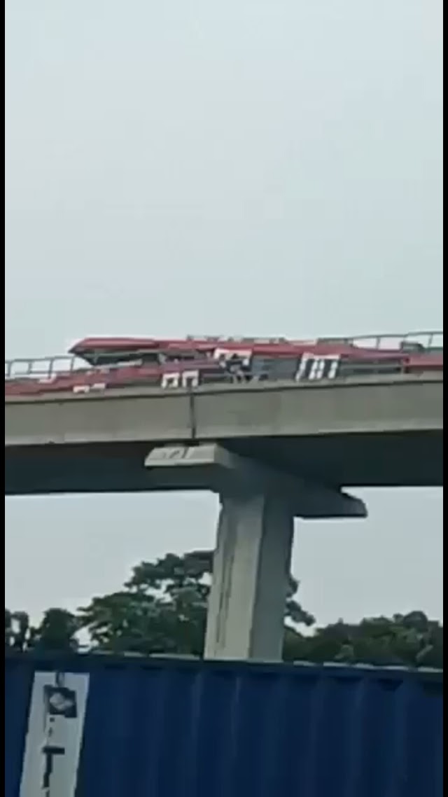 VIRAL!! video uji coba LRT Jabodebek Cawang - cibubur mengalami tabrakan.