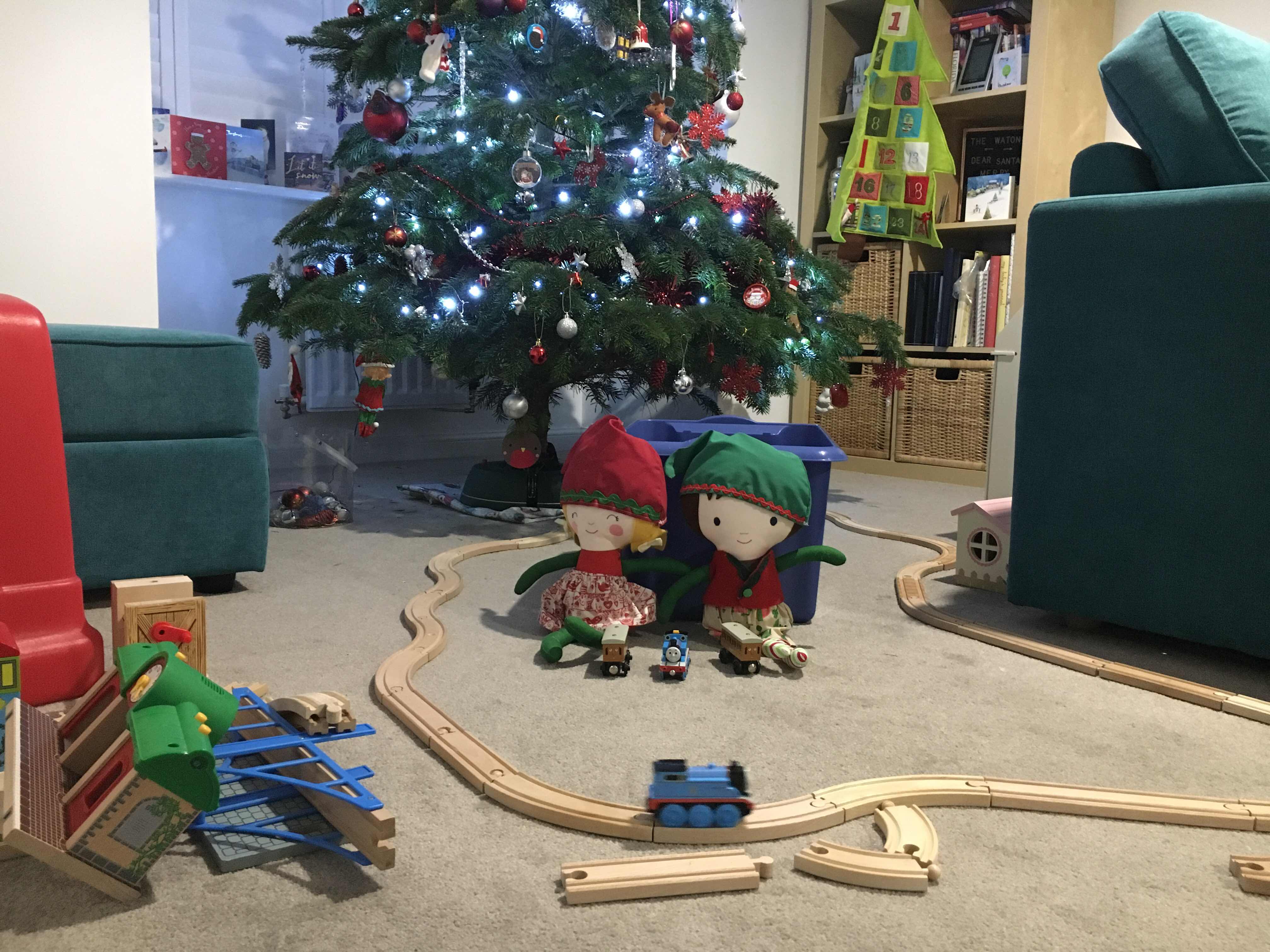 Elf on the shelf train track