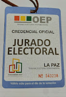 credencial de jurado electoral - Bolivia 2021