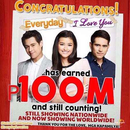 Everyday, I Love You earns P100M