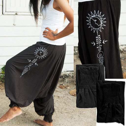 Title 6, Loose and thin printed trousers, offering comfo...