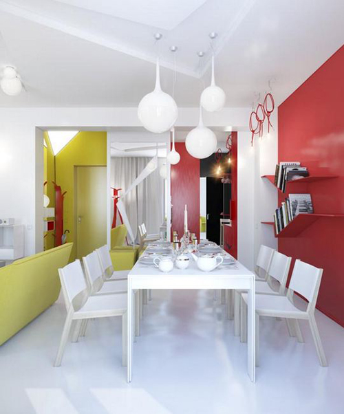 decorar con blanco y colores primarios