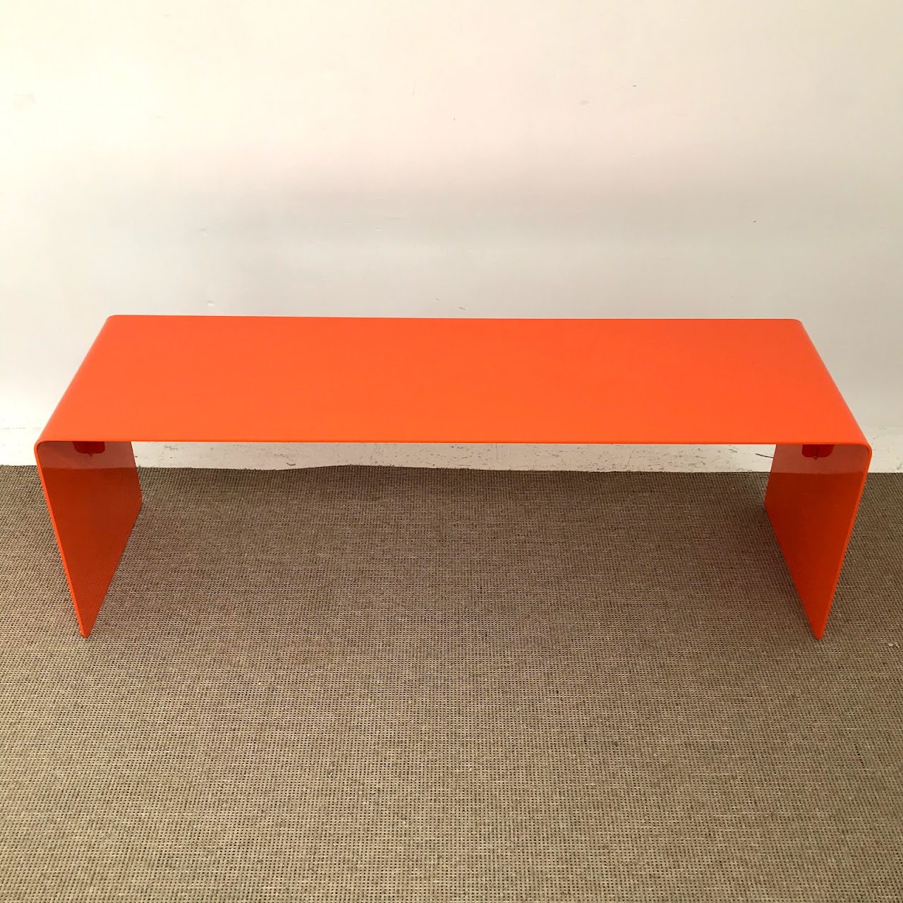 Enameled Steel Orange Waterfall Bench