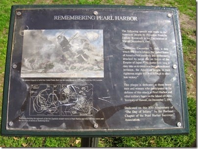 IMG_3385 Pearl Harbor Marker in Tom McCall Waterfront Park in Portland, Oregon on September 7, 2008