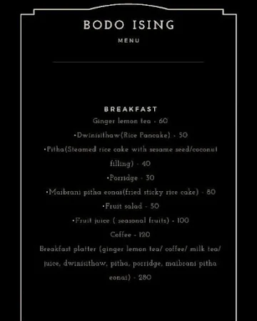 Bodo Ising menu 