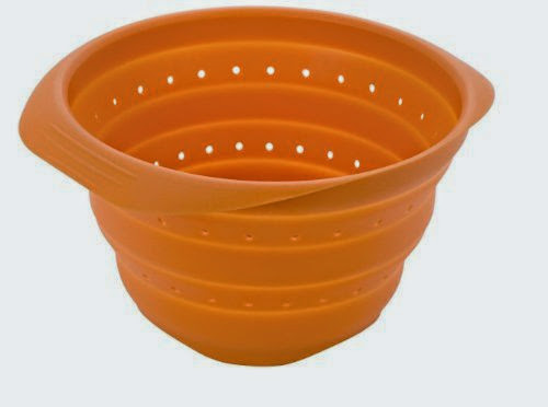 Collapsible Silicone Colander / Steamer Bowl 4-Quart, Orange