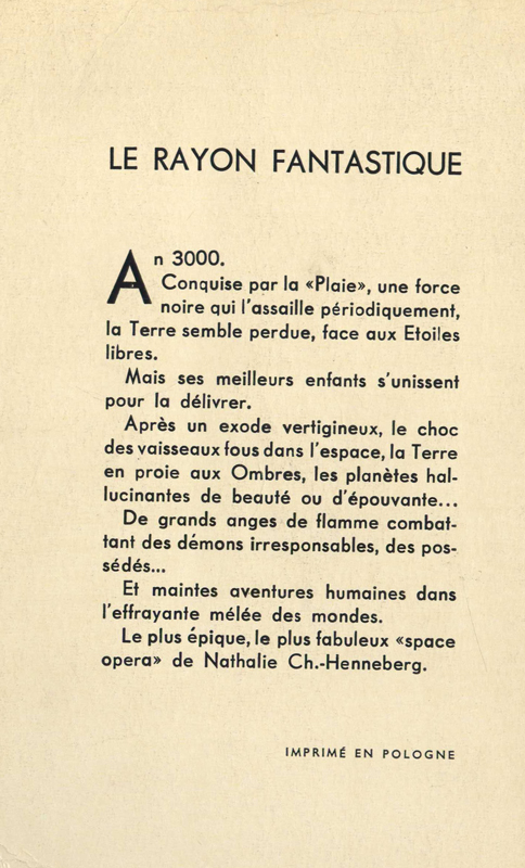 Couverture de livre d'anticipation vintage : La plaie (N. C. Henneberg) - Pour vous Madame, pour vous Monsieur, des publicités, illustrations et rédactionnels choisis avec amour dans des publications des années 50, 60 et 70. Popcards Factory vous offre des divertissements de qualité. Vous pouvez également nous retrouver sur www.popcards.fr et www.filmfix.fr   - For you Madame, for you Sir, advertising, illustrations and editorials lovingly selected in publications from the fourties, the sixties and the seventies. Popcards Factory offers quality entertainment. You may also find us on www.popcards.fr and www.filmfix.fr