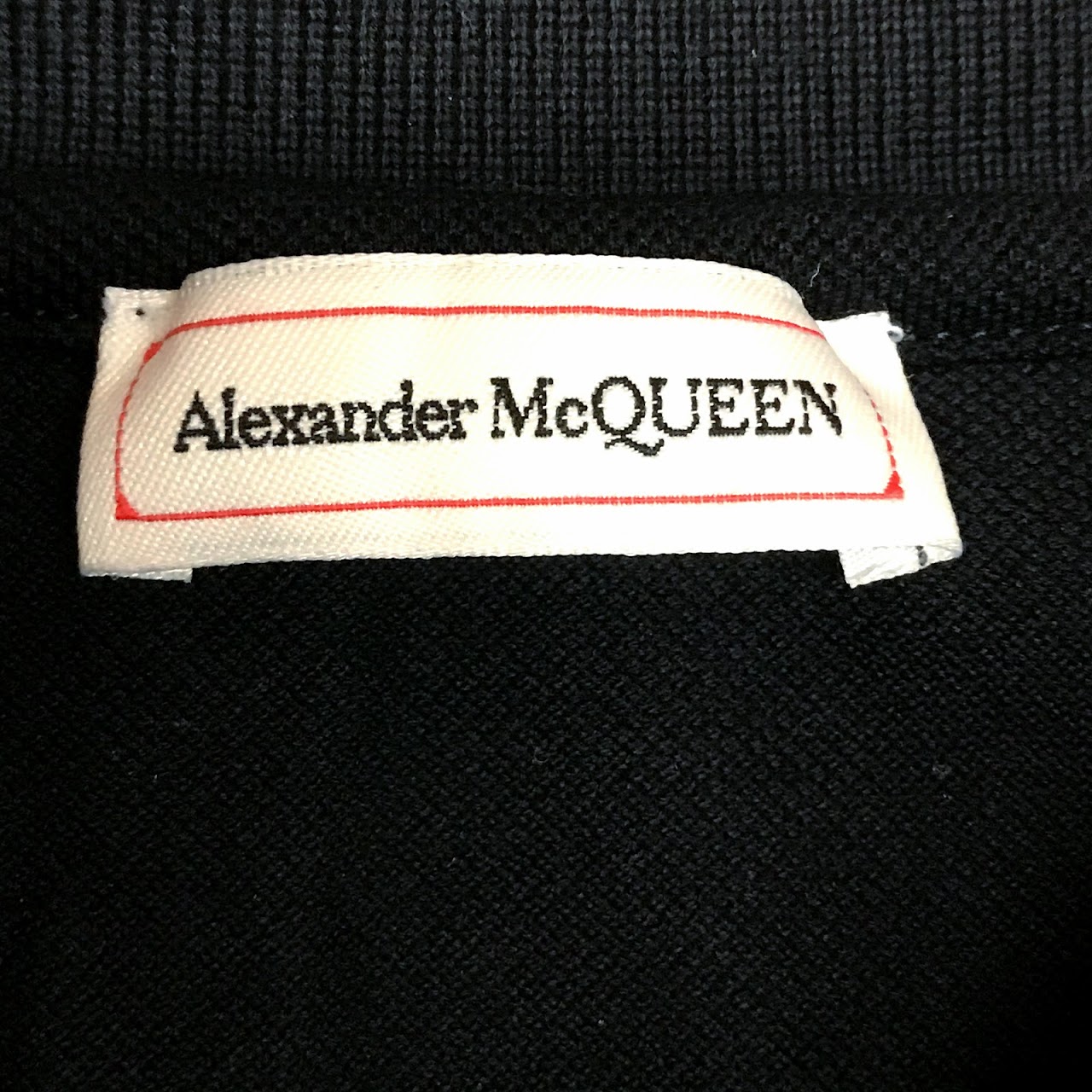 Alexander McQueen Embroidered Skull and Rose Polo Shirt