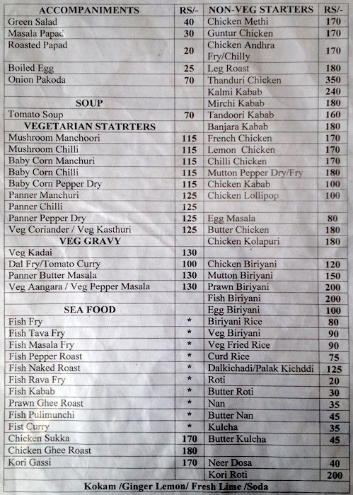 Menu Of King Fish Nagarbhavi Bangalore Magicpin