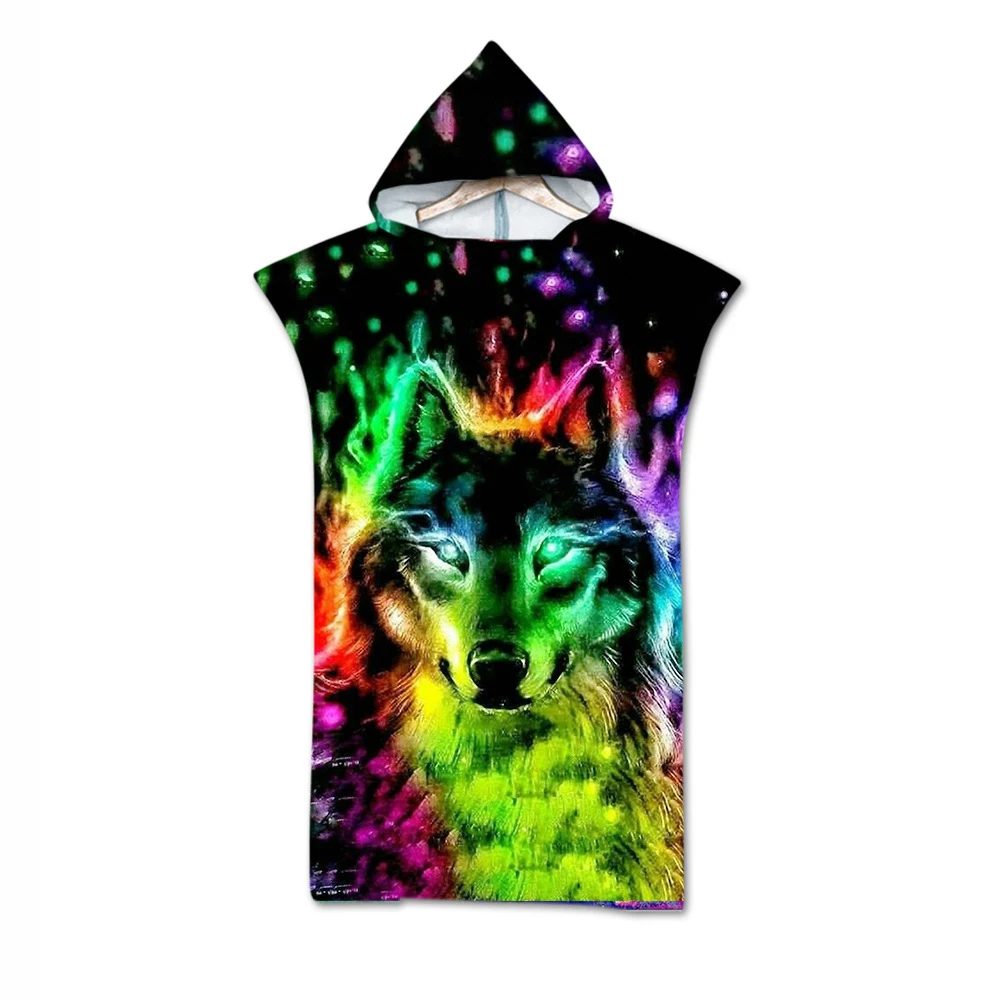 Strandhandtuch Umhang Umhang Geometrische Druck Kapuze Badetuch