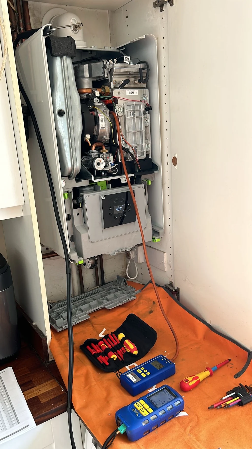 Album cover: Servicing a boiler 