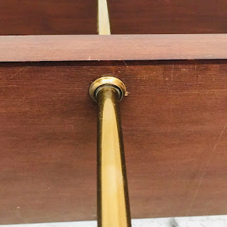 Mahogany and Brass Shelving