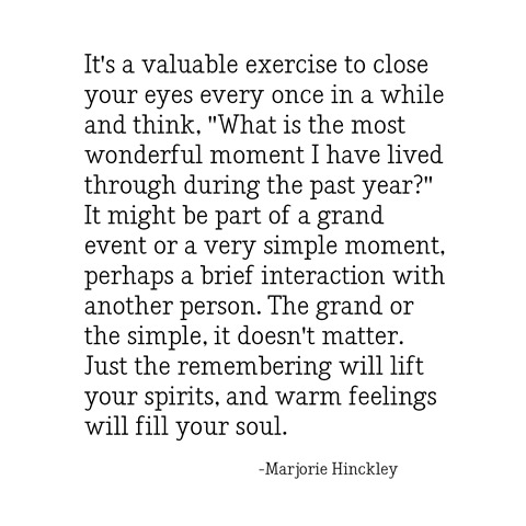 past year -- marjorie hinckley