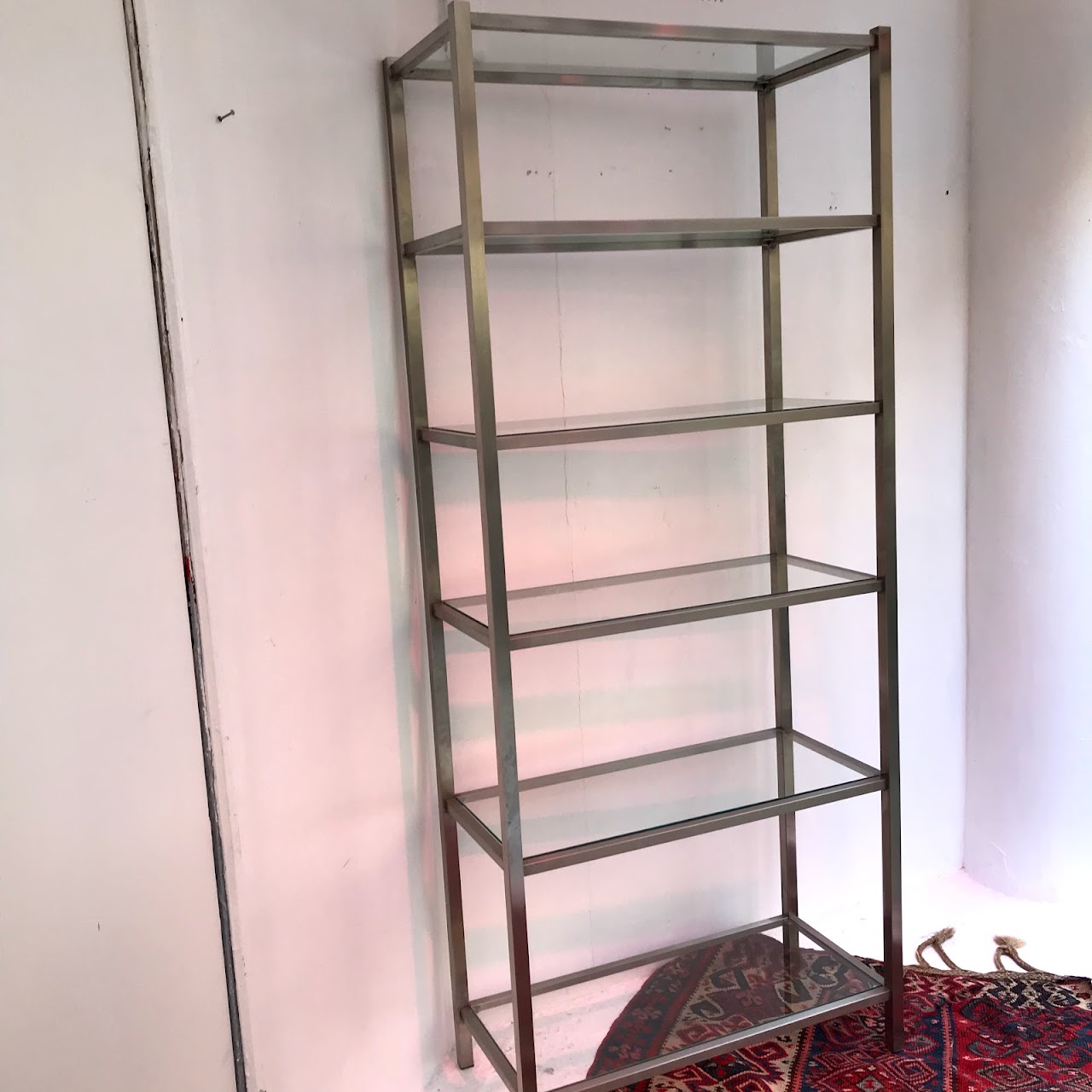 Chrome and Plate Glass Etagere