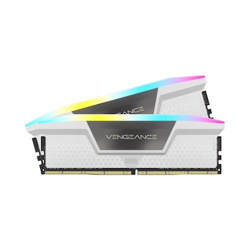 Bộ nhớ/ Ram Corsair DDR5, 6000MHz 32GB (2x16GB) DIMM, VENGEANCE RGB DDR5 White Heatspreader, RGB LED, 1.25V (CMH32GX5M2B6000C40W)