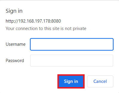 Voer de gebruikersnaam en het wachtwoord in die u eerder hebt ingesteld.  Klik op Aanmelden