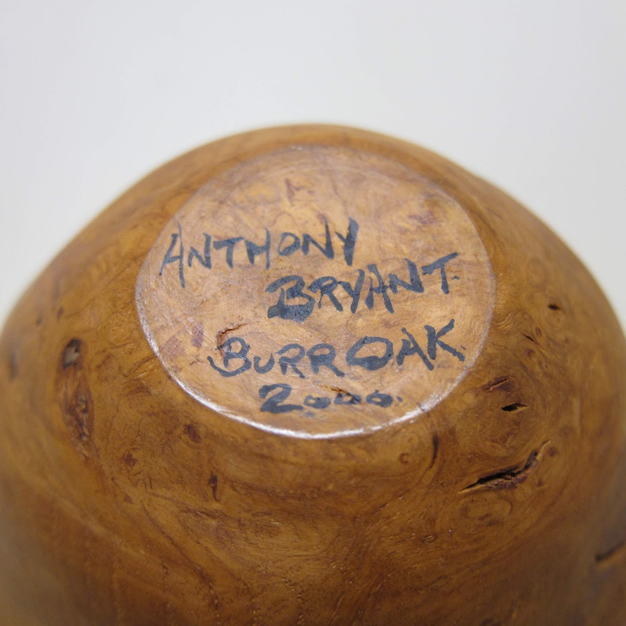 Anthony Bryant Signed Burr Oak Vessel Short